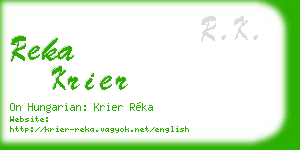 reka krier business card